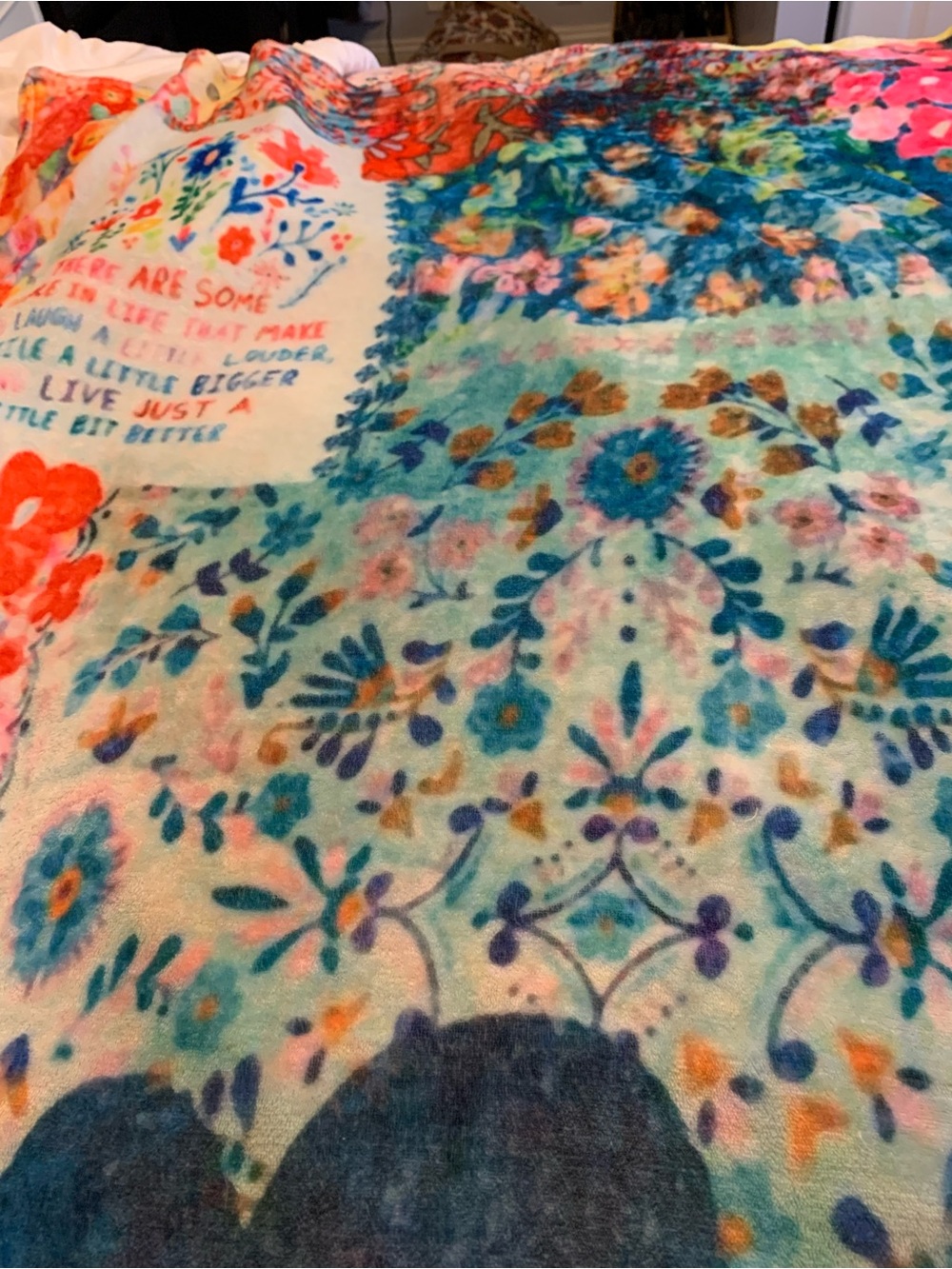 Natural Life Colorful Floral Heart Throw Blanket - Picture 2 of 2